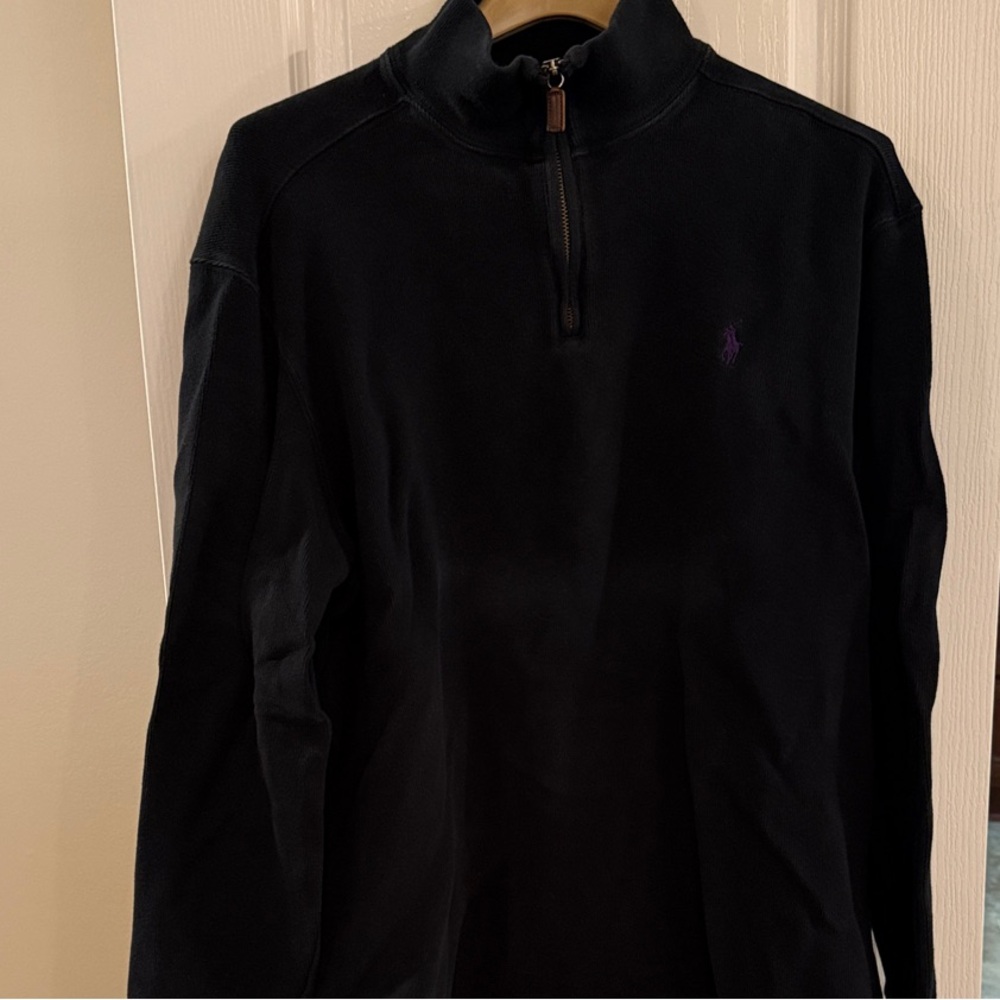 Polo by Ralph Lauren Black Pullover with Purple Accent